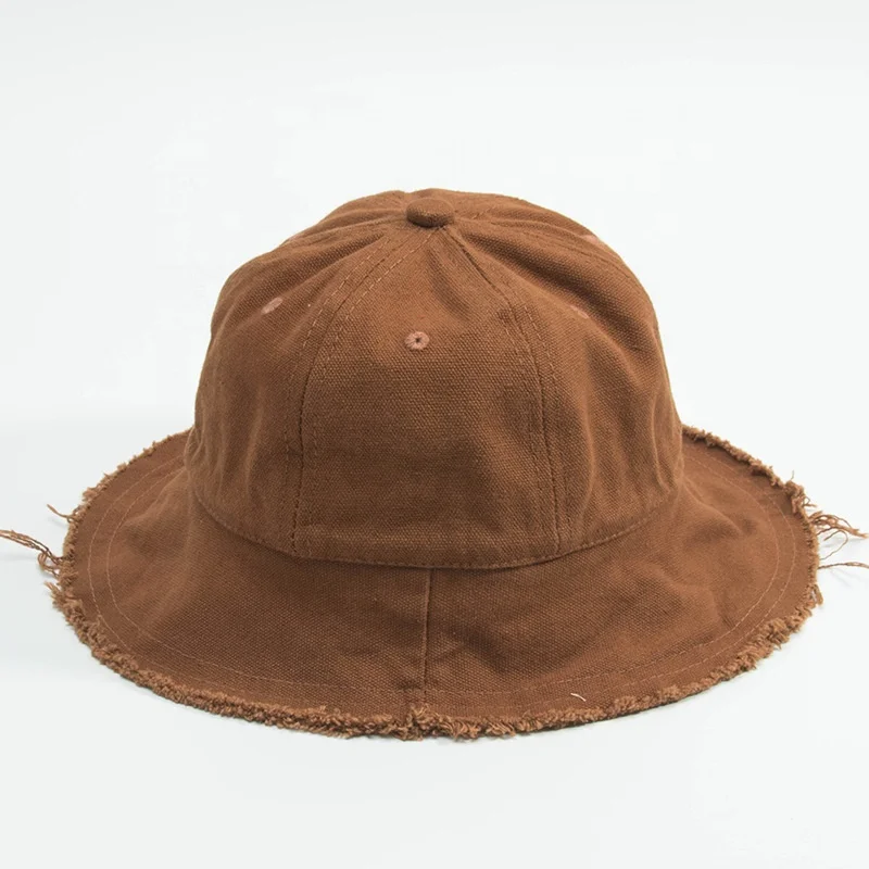 Wholesale Spring Summer Blank Solid Canvas Cotton Anti UV Sun Baby Toddler Bucket Cap Hat for Kids Children Fashion Casual Dress