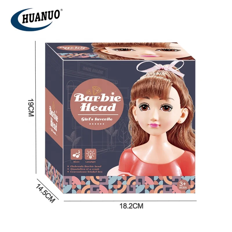 New Arrival Girls Dress up Doll Half Body Model Hairstyles Toy Kids Head with Music Light