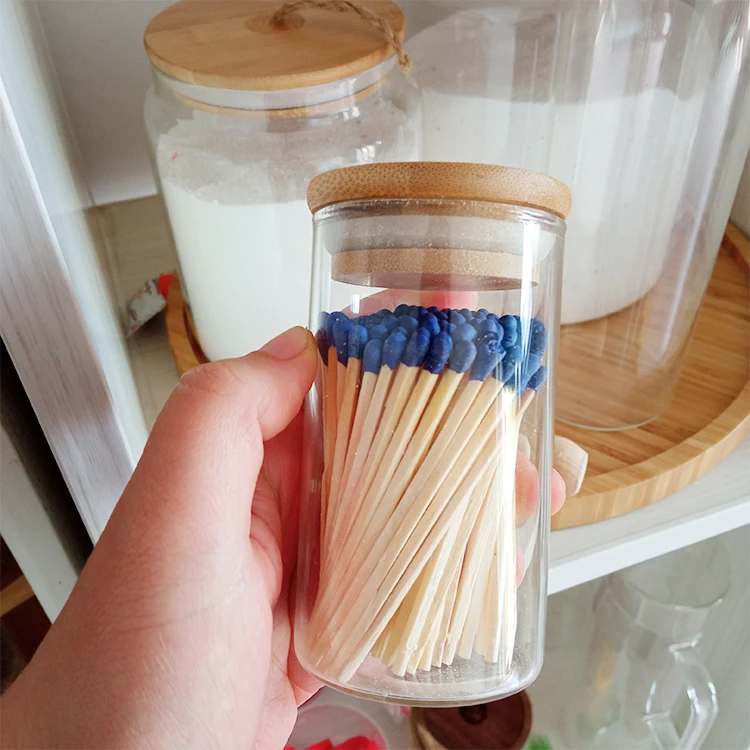 Recipientes de vidrio para especias Seldo transparente con tapa de bambú de  vidrio cuadrado Recipien Baoblaze bote de cocina
