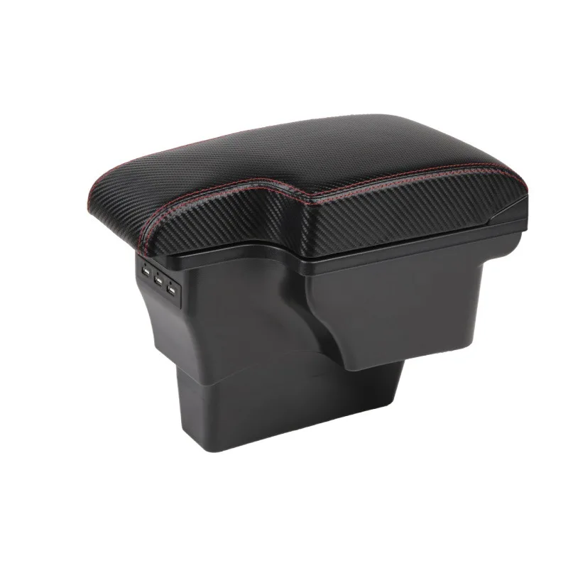 tiypeor dual space front car centre console storage box with usb charging ports armrest  cup holder function-2