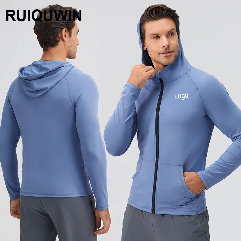 RUIQUWIN Wholesale Men's Autumn Winter Sports Jacket Zip Hooded
