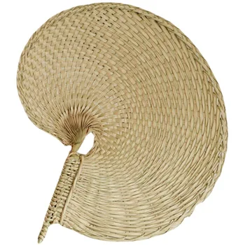 Natural Raffia Woven Fans Traditional Chinese Craft  Bamboo Raffia Fan Wedding Fan Summer Hand Palm Leaf Straw Wall Decoration