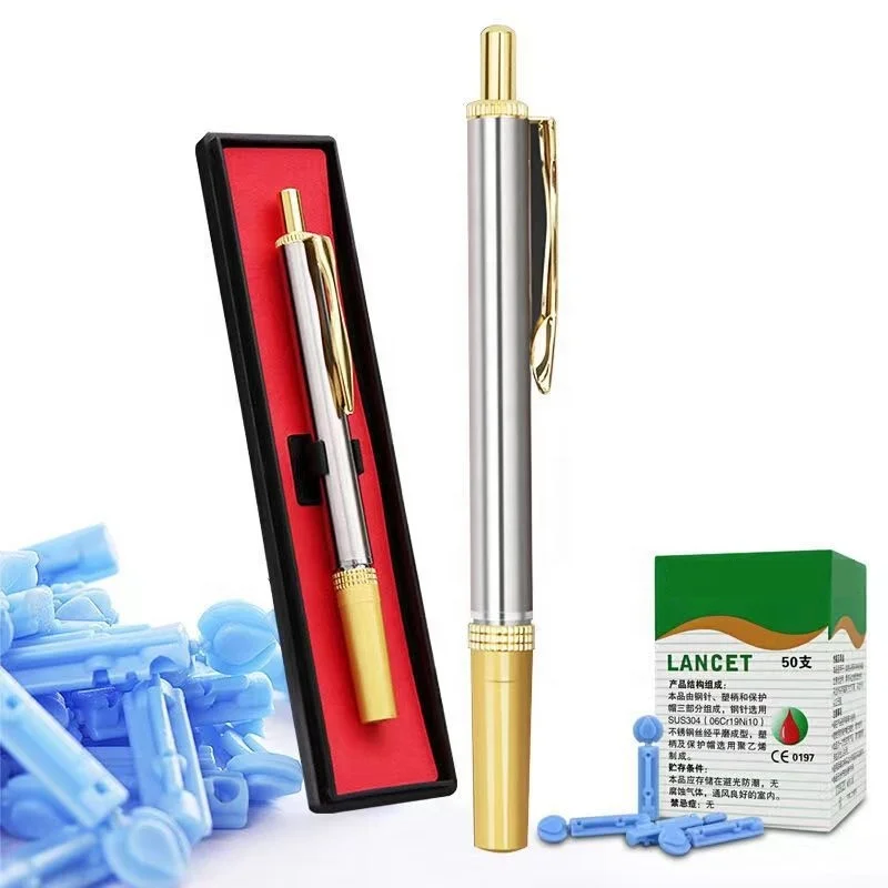 metal  blood lancet pen with gift box