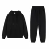 Black Pullover Hoodie Joggers Set
