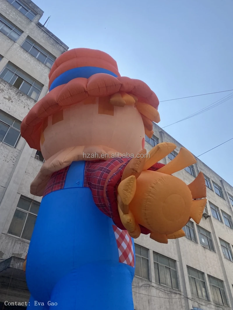 Eight Meters Light up Giant Inflatable Scarecrow Balloon Inflatable Man of Straw Character Cartoon Model for Summer Decoration