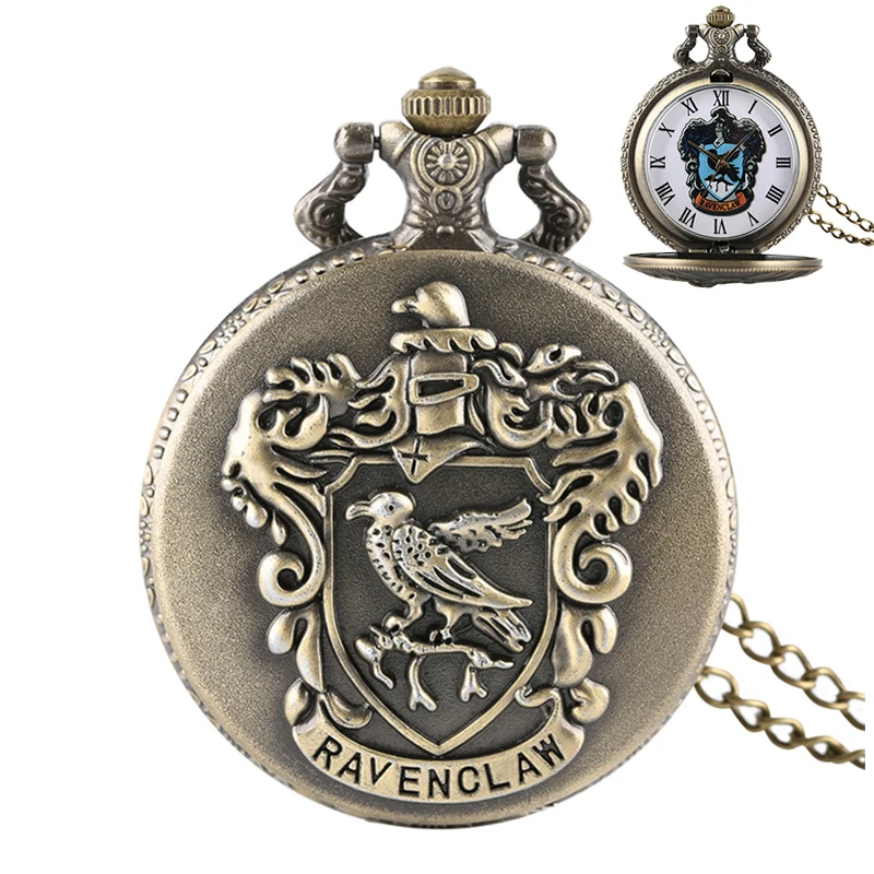 New Fashion HP Ravenclaw School Symbol Eagle Quartz Pocket Watch