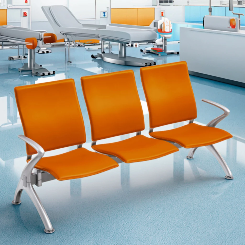 Hand-Stitched Durable Modern Hospital Chairs with Steel Base for Boardroom 4