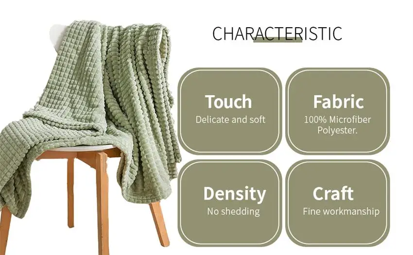 Custom Logo Flannel Fleece Blanket Super Thick Fleece Polyester Minky