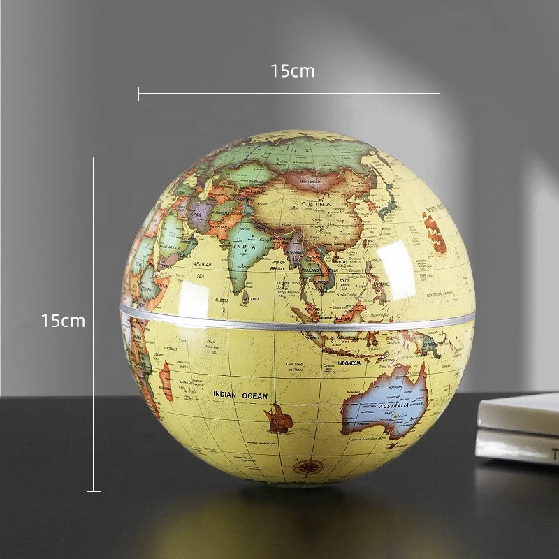 置物 21AW man globe 6 Inch Solar Powered Auto Spinning World Globes - Geography