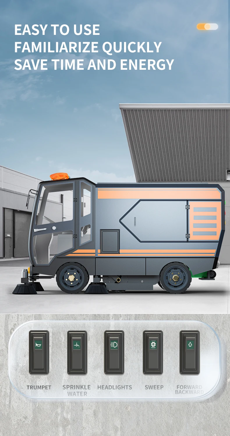 Chancee U220C Industrial Ride on Floor Sweepers Road Sweeper Car ...