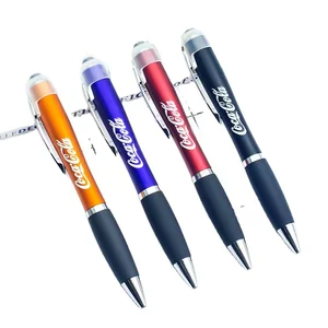 Custom Ballpoint Pen P4802 Wholesale LED Light Box Advertising Metal Twist Pen for Touch Screen Promotion 1.0mm for Office