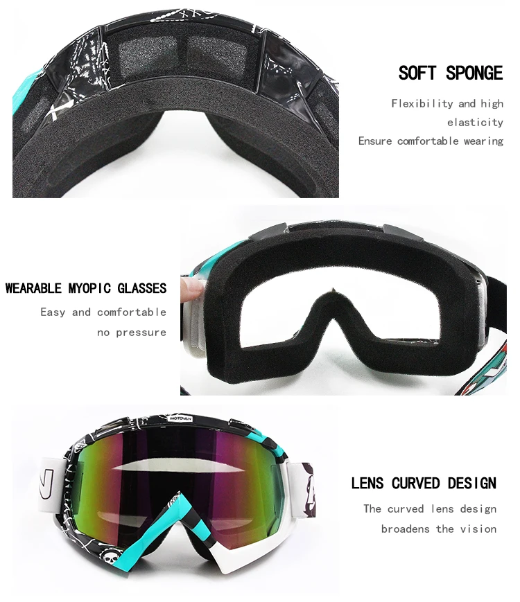 Motovan Custom Motocross Goggles Motorcycle Riding Goggles Dirt Bike