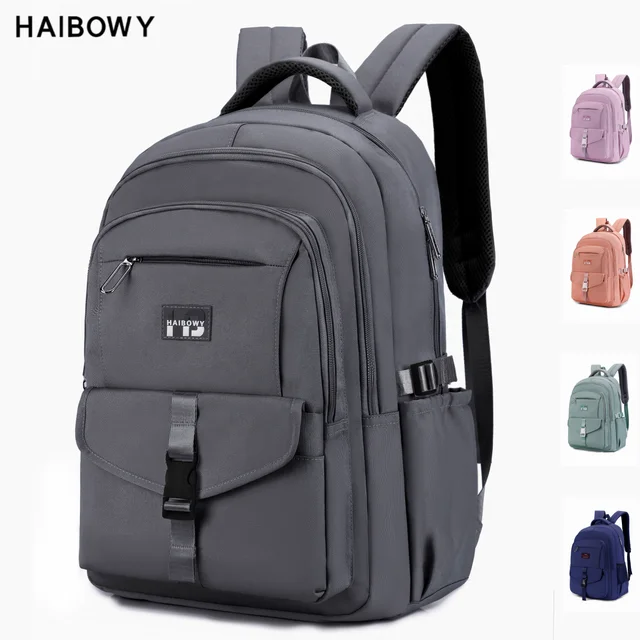 HAIBOWY Wholesale Men's Large Laptop Compartment Student Backpack Zipper Closure Polyester Material for School and Travel