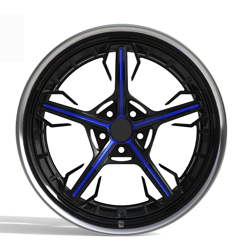 Custom 2 Piece Forged Wheels 17 18 19 Inch High Polished Spokes Passenger Car Alloy Wheel Forged Rim manufacture