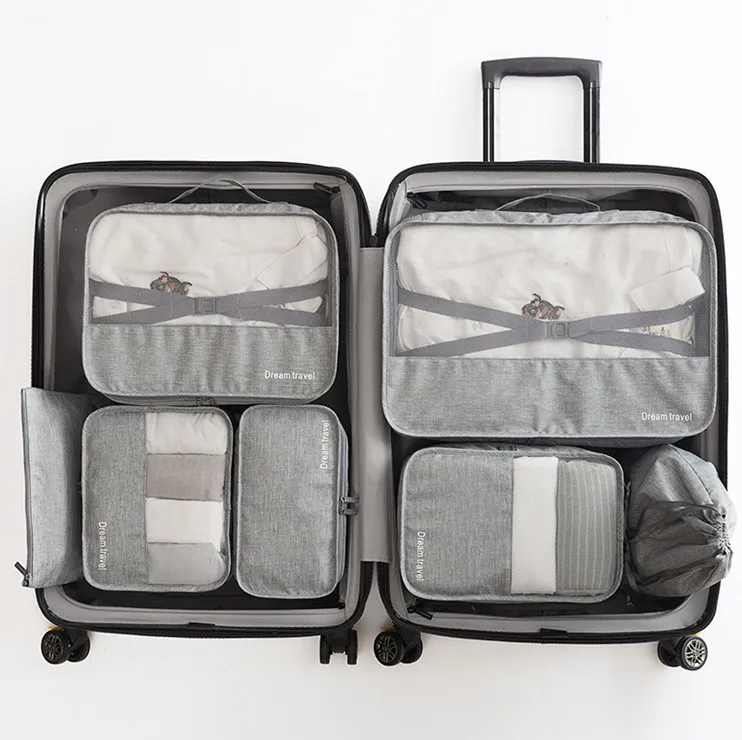 5/7pcs Set Luggage Organiser Suitcase Storage Bags Pouch Packing Travel Cubes UK 