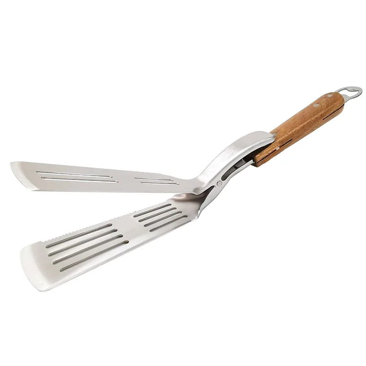 Multi Purpose Stainless Steel Grilling Bbq Turner Food Tong 2 In 1