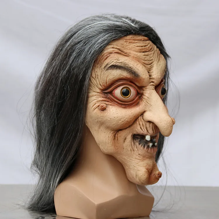 Halloween Hexenmaske Aus Latex – Gruselige Alte-Frau-Maske Für Kostümpartys, Karneval & Rollenspiele