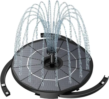 Plastic floating solar water fountain pump for patio bird bath solar panel powered led fountain pump with battery