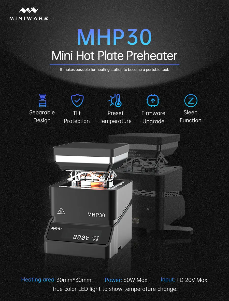 MHP30 Mini Hot Plate SMD Preheater Preheating Rework Station PCB Board  Soldering Desoldering Heating Plate LED Strip Repair Tool - AliExpress