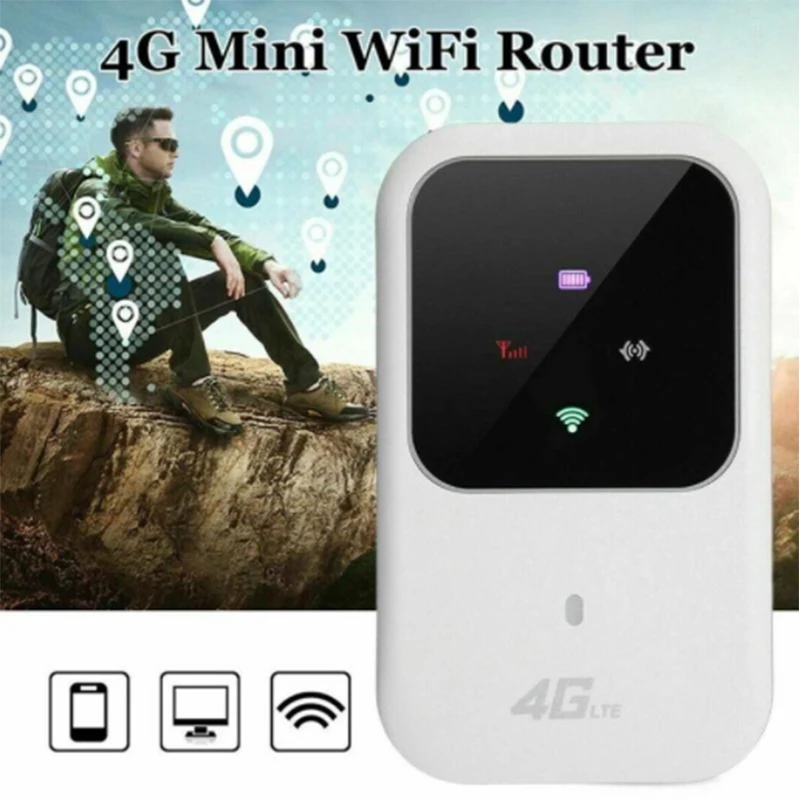 H80 Mobile WiFi Hotspot Multifunction Plug In Card Slim Portable 4G WiFi Router With LED Display For Outdoor Car Travel | UK