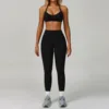 Hanging Neck Bra+ Leggings (Black)