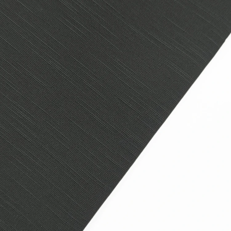 Custom Design Slub Knitted Fabric Rayon Nylon Material, Solid 40S NR Tencel Roma Fabric for Garment/ supplier