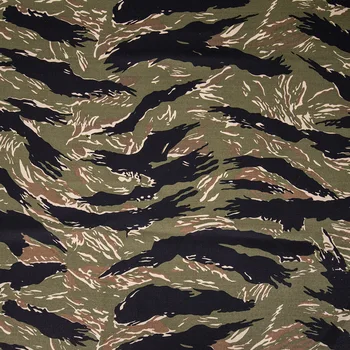 tiger stripe black camo cotton khaki military fabric