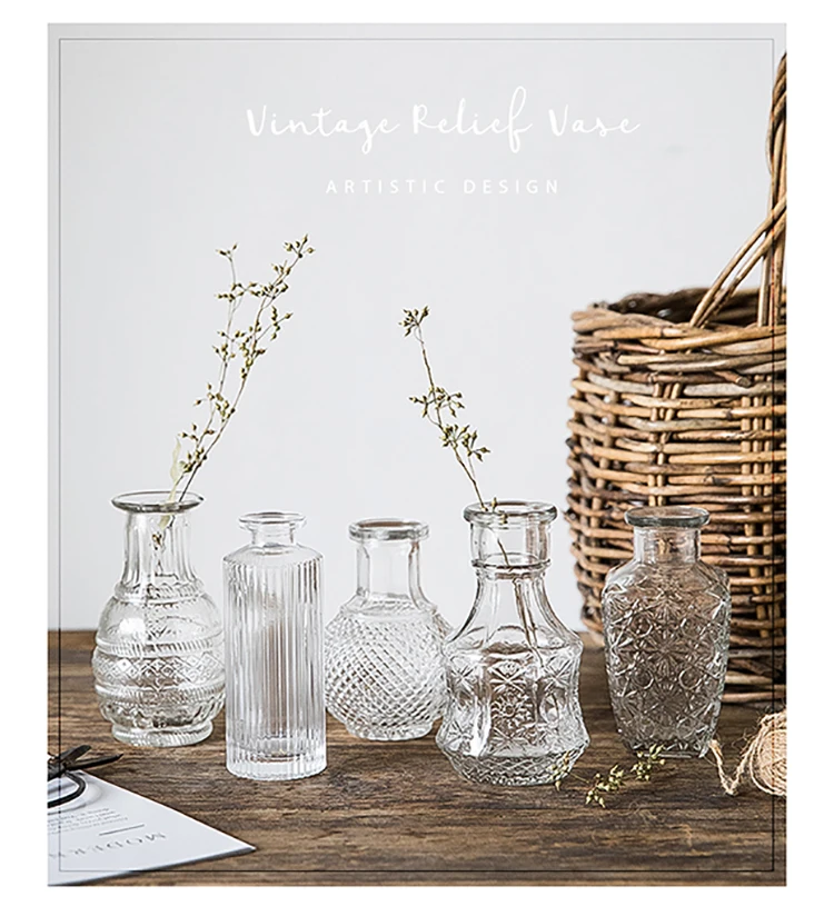 K&b Mini Small Glass Crystal Luxury Vase Set Aromatherapy Bottle Vases