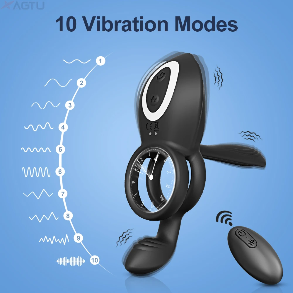 New Arrival Amazon Adult Sex Toys Remote Control Vibrating Cock Ring 10  Vibration Modes TPE Material Penis Ring for Men Couples