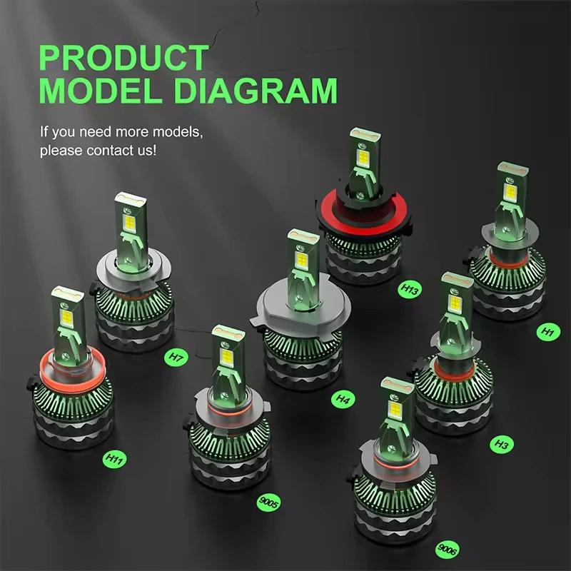 Conpex Hot Sale High Power LED Headlight Bulb K100 100W 6500K H1 H3 H4 H7 H13 9005 9006 9012 9004 9007 High Low Beam LED