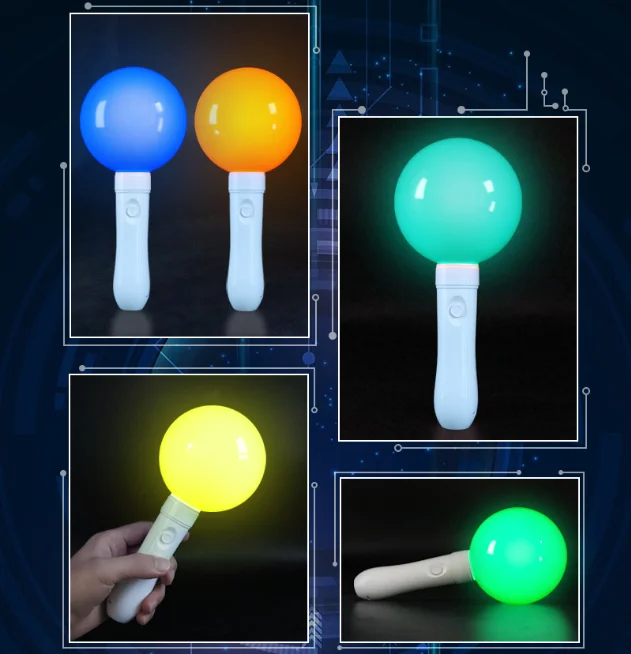 Round Ball K-Pop Fans Cheering Stick DMX Remote Controlled Led Flashing Stick Decor Lighting Events Glow Stick