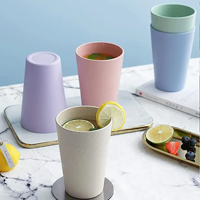 Небьющаяся кружка из пшеничной соломы, многоразовая кружка для питья 21 унция, кружки для воды