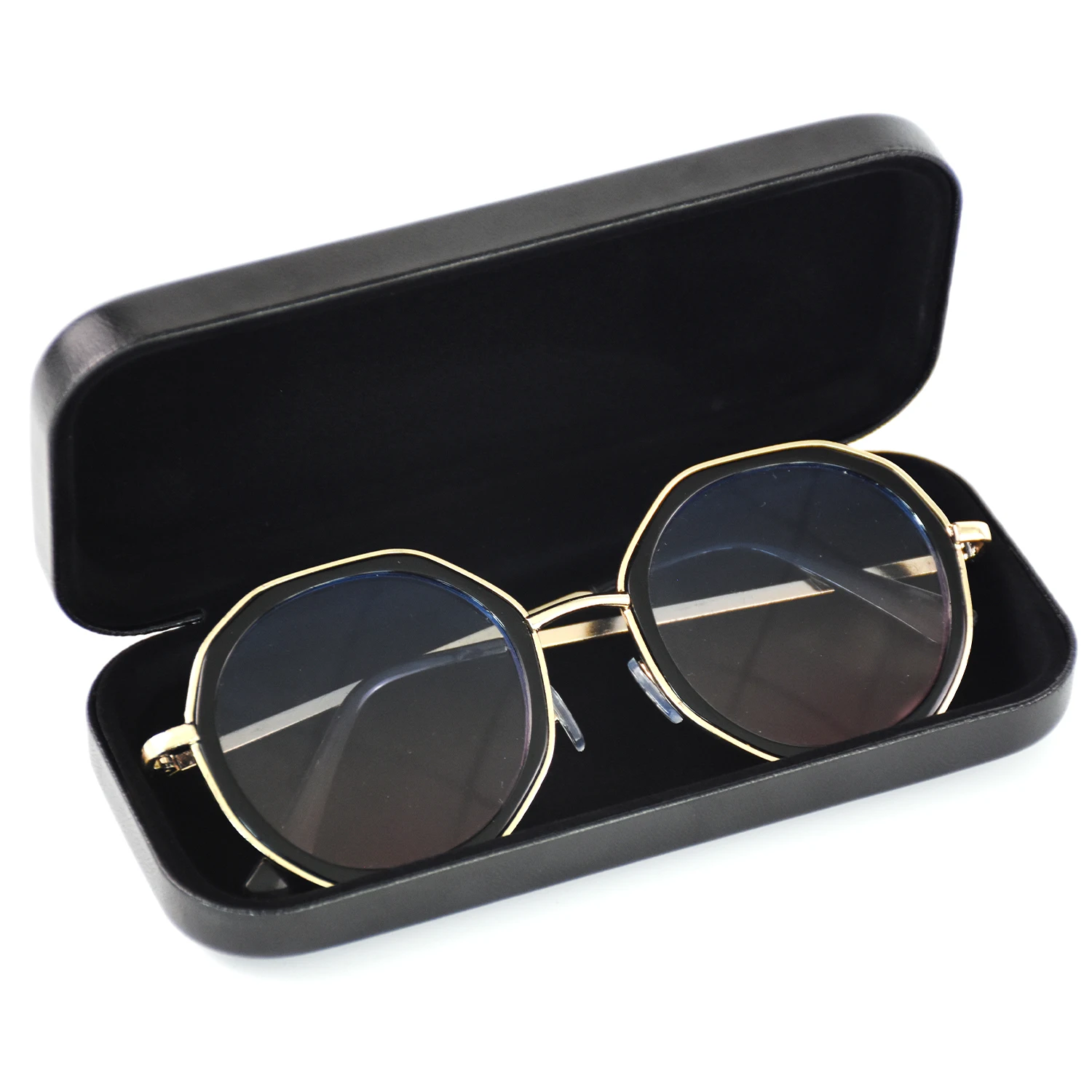 Bestpackaging Cheap Price Eyeglasses Case Custom Logo Spectacle Case Pu Leather Metal Optics