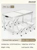 Gambe del tavolo White-Square-4 Sgabelli pieghevoli