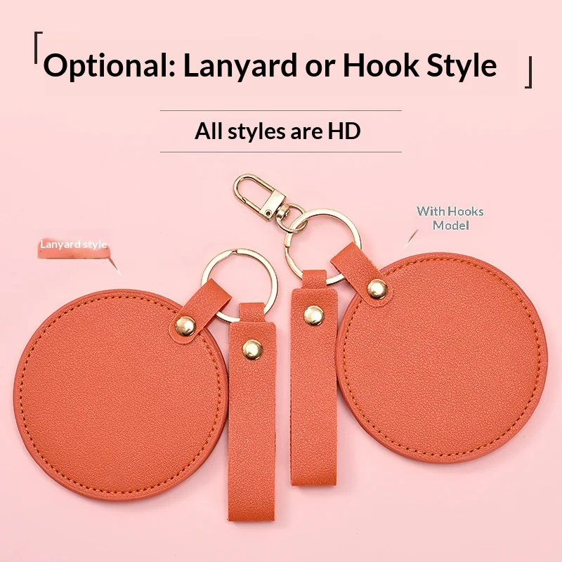 Customized Logo Round Rotating Portable Makeup Beauty Mirror Keychain Gift for Car & Commercial Use preview 4