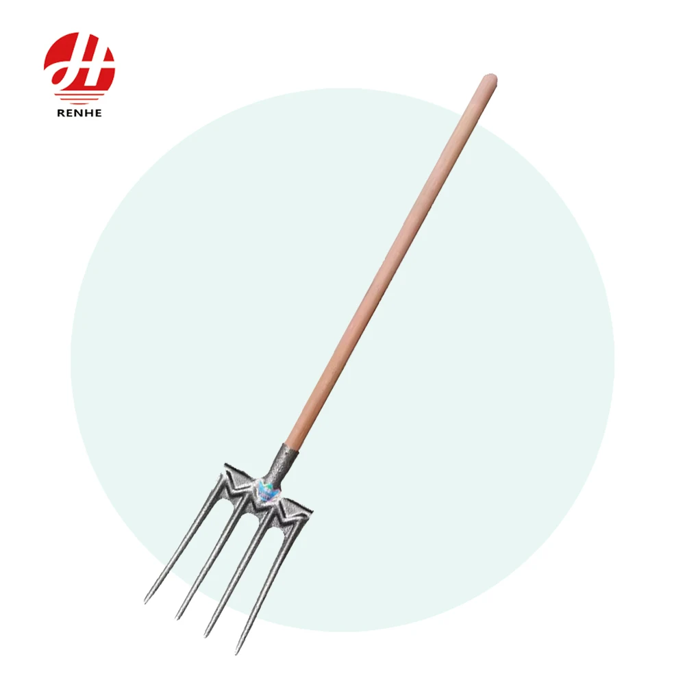 High Quality 4T Metal Garden Forks Wooden Forks for Outdoor Use