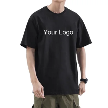 Wholesale Clothing Custom Plus Size Mens Drop Shoulder Thick 100% Cotton Boys T-Shirt 2024 Printing Logo Tee Shirts