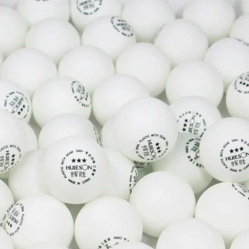 Cheap Training Ping Pong Ball HUIESON New Material ABSwhite Plastic  3 Star  Table Tennis Ball