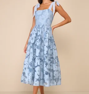 Women's Summer Purple Midi Slim  Empire Dress Off- The-shoulder Embroidered Halter Backless Ruched Spaghetti Strap