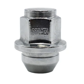 Chrome Solid One Piece Silver Wheel lug nut Hex 21 thread M12x1.25 Vehicles Accessories StainlessAuto Parts