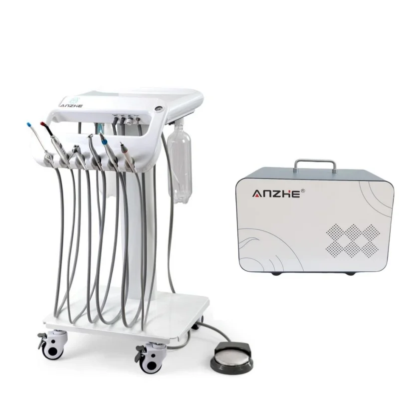 Portable Dental Operation Tray with Saliva Ejector Suction Custom Accept  Mobile Dental Delivery Unit