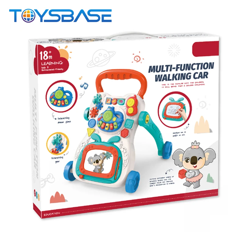 Multifunction 2 in 1 Educational Stroller Toy With Writing Pad Music Baby Learning Walker