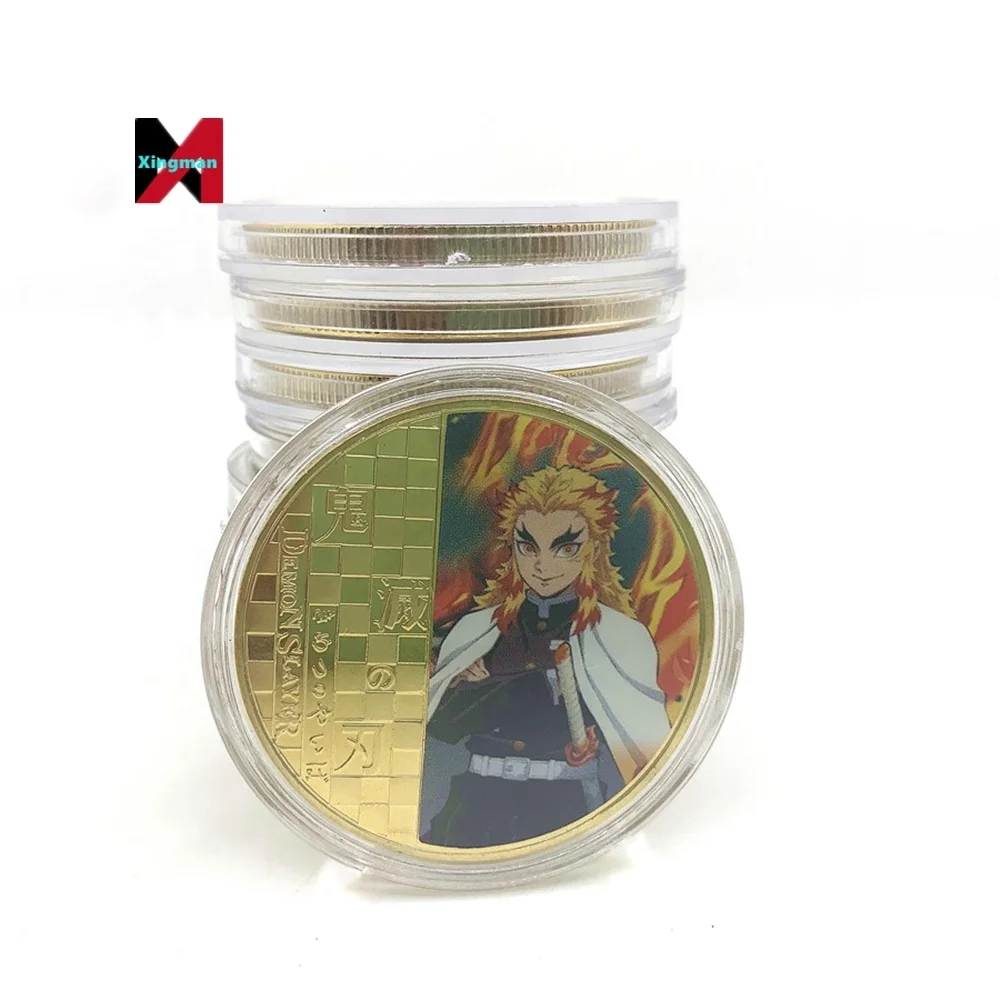 10 Types Select Japan Anime Demoned Slayer Gold Coin Kamado Tanjirou 10000 Yen 24k Coin for Gift Kimetsu No Yaiba Souvenir