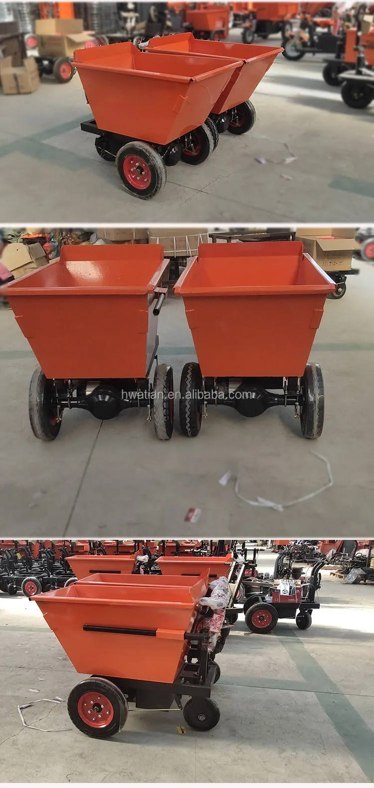 Easy Use Self-unloading Tricycle Cargo Cart Trolley Electric Wheelbarrow Dumper, Electric Mini Dumper