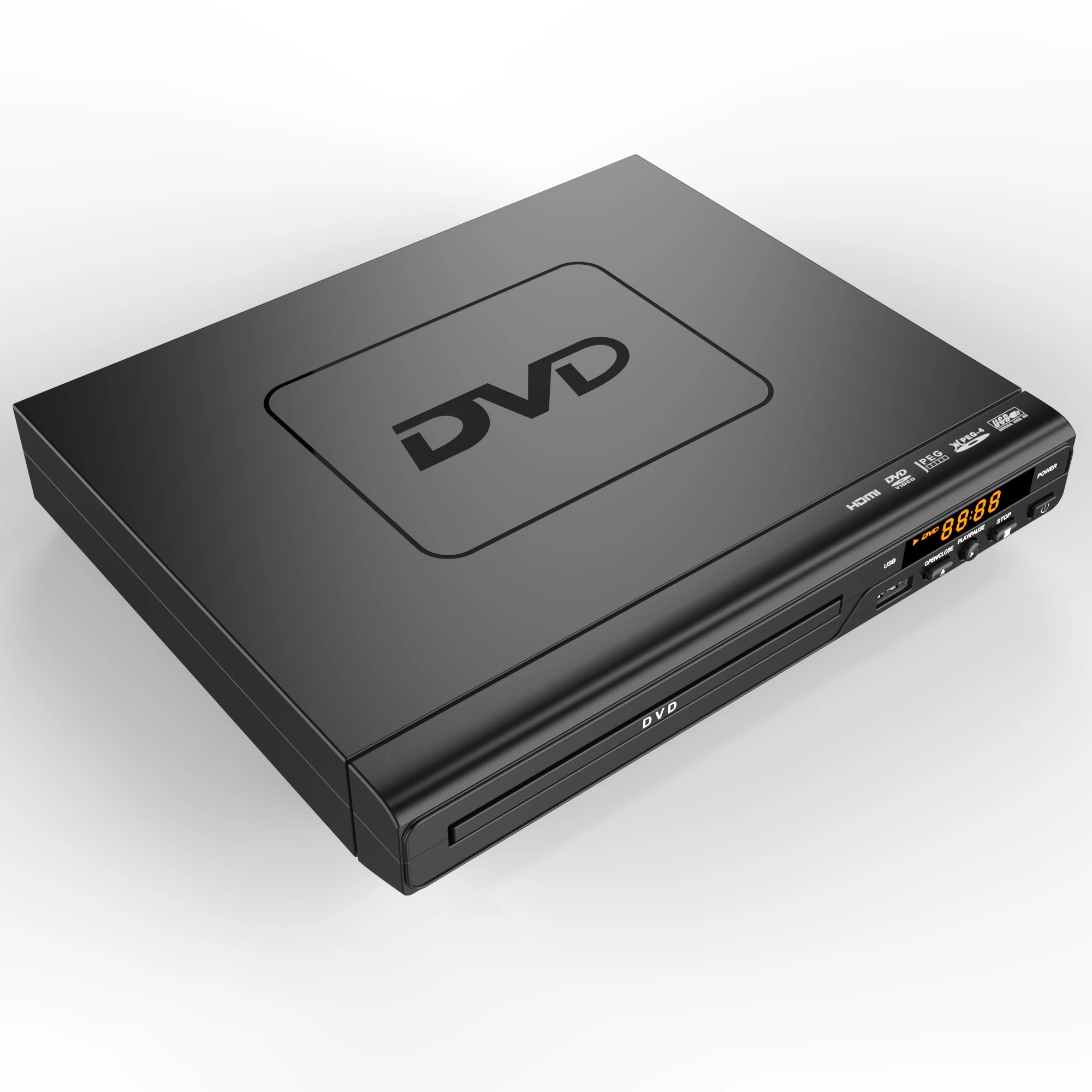 2021 Newest Classical All  Black High-tech 720P to 1080P Dolby Digital Output HD Eye Protection DVD Player