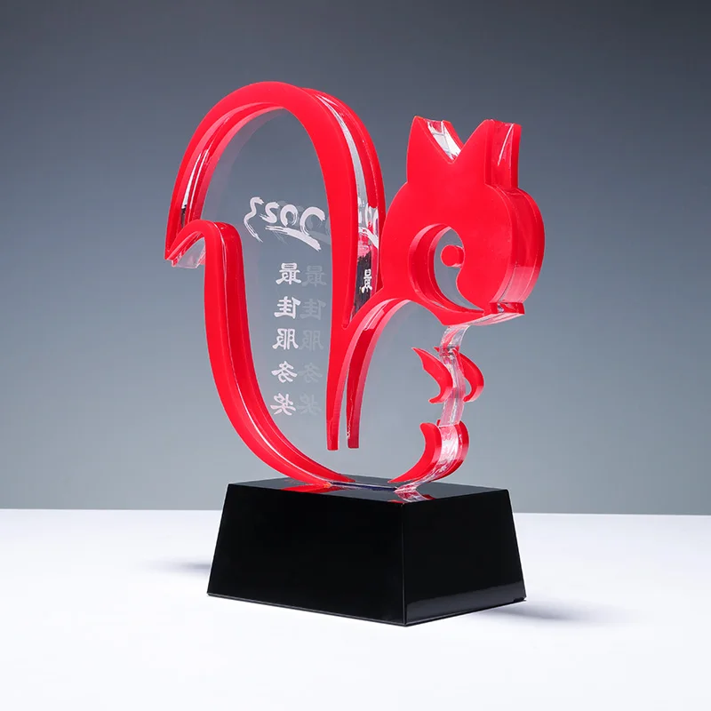 High quality wholesale customized creative design acrylic trophies awards plaques factory