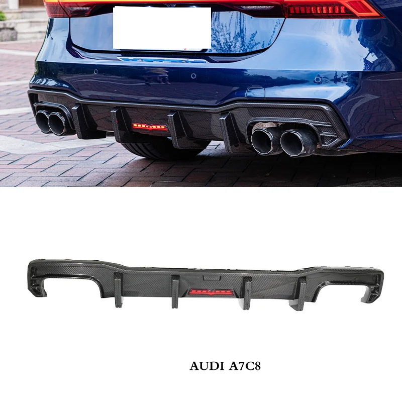 A7 C8 Quality Dry Carbon Fiber Fibre Rear Diffuser Lip For Audi A7 C8 2019 2020 2021 2022 2023