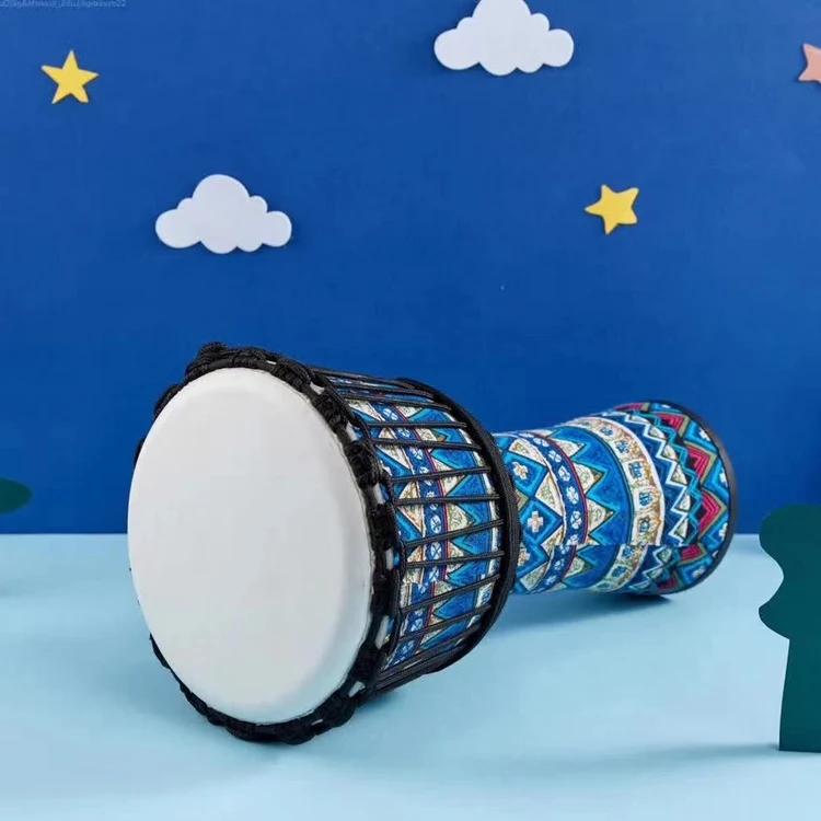 8 Inch Portable African Drum Djembe with Colorful Patterns