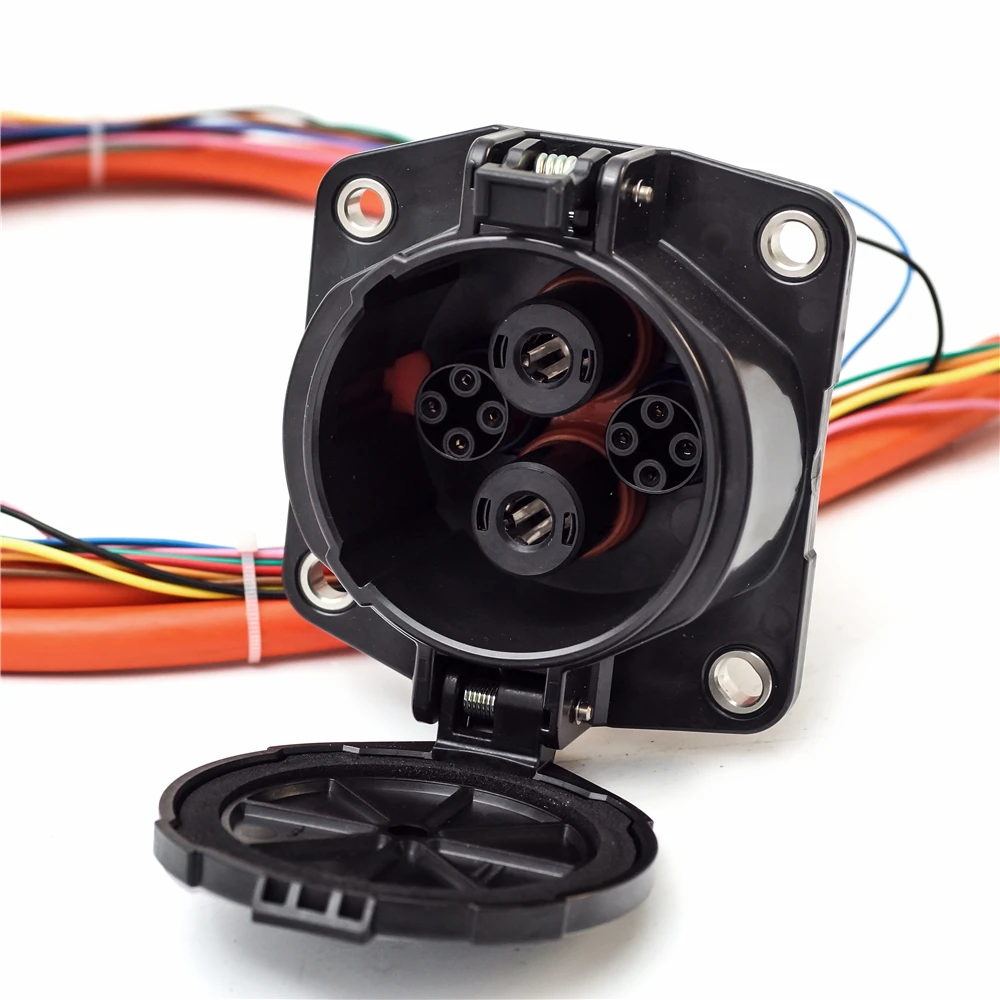 CHAdeMOソケットインレット125A高速EV充電器ケーブルDC200ACHAdeMO