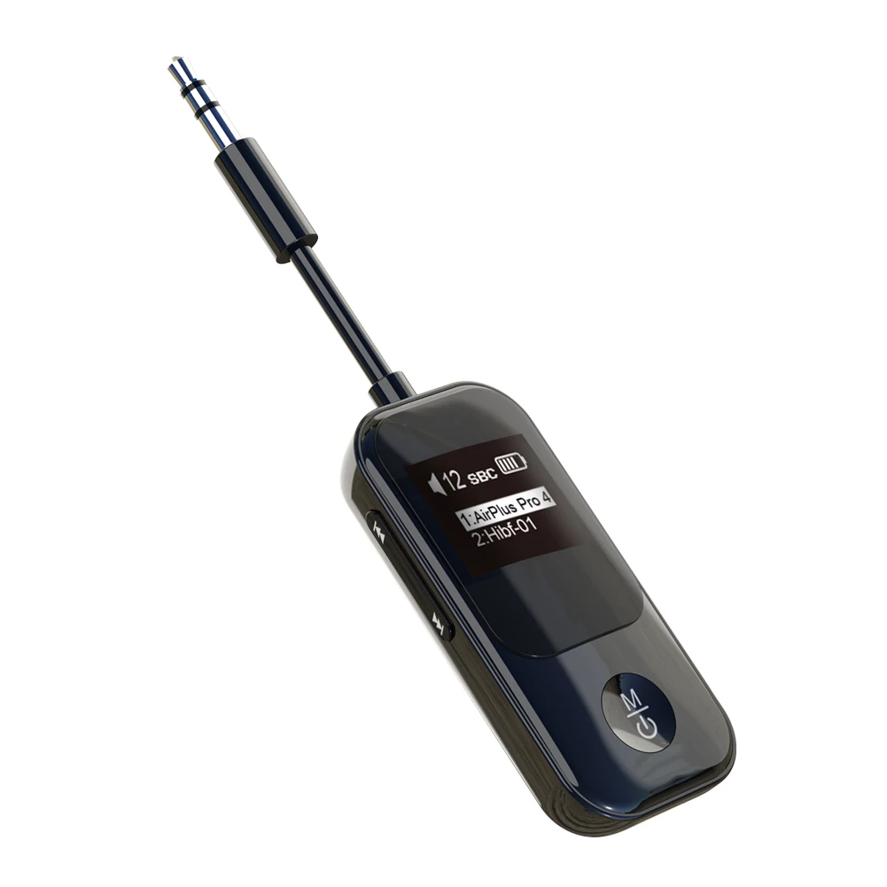 Wireless BT 5.4 Receiver Transmitter 2 in 1 Adapter 3.5mm Jack Wireless Adapter Mic for TV PC Headphone Car Aircraft BR19T